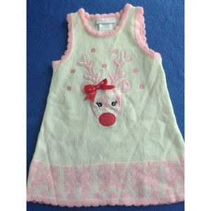 Bonnie Baby Reindeer Sweater Dress 24M